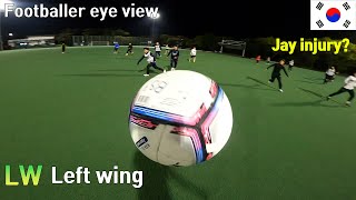 Strong two team football players match eye view [upl. by Lymn955]