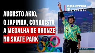 Augusto Akio o Japinha conquista a medalha de bronze no skate park [upl. by Auqenwahs]