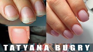 Transformation On Natural Nails 😍  How To Fix Hangnails  Russian Efile Manicure [upl. by Gerdeen]