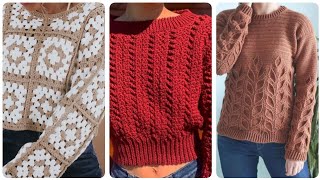 Most Beautiful amp Stylish Crochet Tunic TopSweater Designs Ideas 2024 [upl. by Drallim]