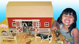 Schleich Barn Farm Animals  Learn Animal Names and Sounds  Educational for Kids [upl. by Krystyna]