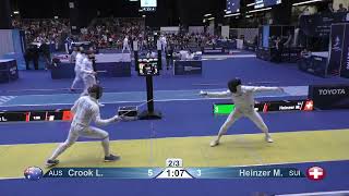 2023 242 T64 14 E M Individual Milano ITA WCH 6 HEINZER SUI vs CROOK AUS [upl. by Stockton]