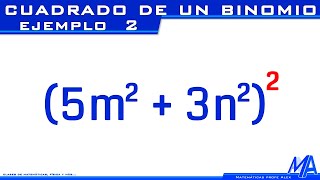 Cuadrado de un binomio Ejemplo 2 [upl. by Tsew]