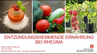 Webinar vom 12 Oktober 2020 Entzündungshemmende Ernährung bei Rheuma [upl. by Novihs477]