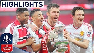 Crystal Palace 12 Manchester United 201516 Emirates FA Cup Final  Goals amp Highlights [upl. by Aerdma]