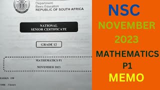 NSC NOVEMBER 2023 MATHEMATICS P1 MEMO maths nsc matric grade12maths [upl. by Oynotna743]