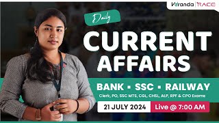 Daily Current Affairs LIVE  21 July  Session By Shruthi  Veranda Race [upl. by Bogusz]