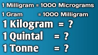 Units of weightMilligramkilogramQuintalTonneभारवजन की इकाइयाँ By Satya Education [upl. by Tillinger]