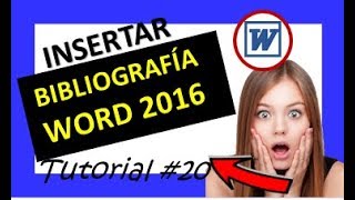 🔴Como INSERTAR BIBLIOGRAFIA en Word 2016 20 ✅ 2019FUNCIONA curso de word 2016 completo [upl. by Nomrac]