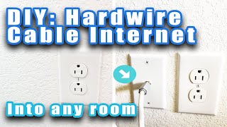 DIY Add cable internet outlet to any room Through basement crawl space [upl. by Onidranreb]