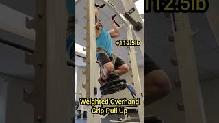 1125lb Weighted Overhand Pull Up Super Slow Eccentric [upl. by Aierdna]