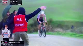 Strade Bianche 2024 Tadej Pogacar Victory after 81 KM solo Attack 😱💪🫡 [upl. by Constancy]