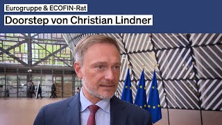 MaiTreffen der Eurogruppe amp des ECOFINRats – Doorstep von Christian Lindner [upl. by Elwin]