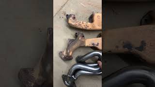 Stainless steel shorty headers vs stock manifolds on a 52 magnum [upl. by Annairam]