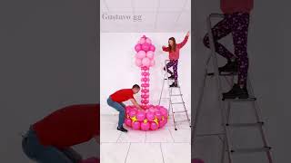 BALLOON CAROUSEL 👸 Balloon decoration ideas 🤩 birthday decoration ideas at home cartoon balloon [upl. by Atinahc]