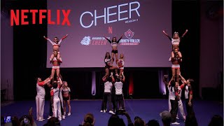 CHEER First Joint Performance by Navarro College amp Trinity Valley Community College  Netflix [upl. by Nehepts]