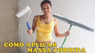 Como passar massa corrida fácil com Rodo e Rolo  How to skim coat a wall fast using paint roller [upl. by Nochur30]