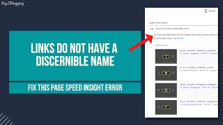 Links do not have a discernible name  Fix this Page speed insight Error [upl. by Abby868]