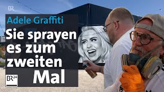 Graffiti Star Adele wird wieder aufgehübscht  Abendschau  BR24 [upl. by Aynekat]