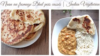 Dahl de pois cassés Naan au fromage et Riz au cumin  Indien Végétarien [upl. by Jillana]