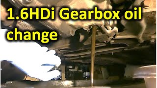 Gearboxtransmission oil change 2007 PeugeotCitroen BE4R 5speed manual [upl. by Leirea295]