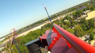 Six Flags Great America opens XFlight  POV Reverse POV and Offride [upl. by Kutzenco]