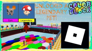 Playing Color Block In Roblox  Unlocking a legendary pet 😀 [upl. by Ahsoek]