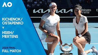 KichenokOstapenko v HsiehMertens Full Match  Australian Open 2024 Final [upl. by Sualkcin351]