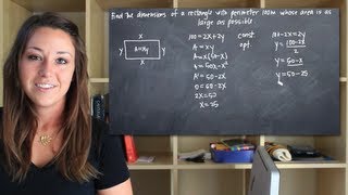 Dimensions that maximize the area of the rectangle KristaKingMath [upl. by Birdt]