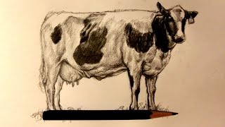 ASMR  Pencil Drawing 75  Dairy Cow Request [upl. by Gamber]