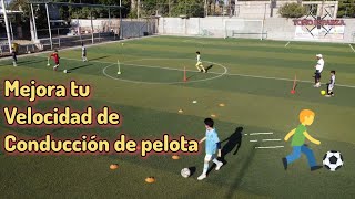 Entrenamiento de velocidad de conducción de balón y persecución del contrario Fútbol [upl. by Derfniw]