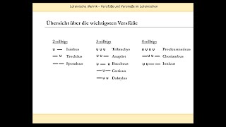 Lateinische Verse skandieren Versfüße Metrum und Übersicht über die wichtigsten Versmaße [upl. by Osicnarf995]