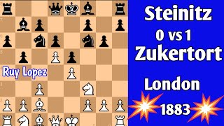 Steinitz vs Zukertort  London chess [upl. by Josey509]