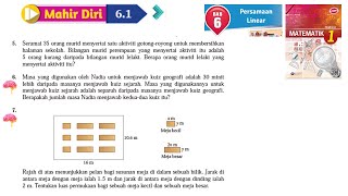 KSSM Matematik Tingkatan 1 Bab 6 persamaan linear mahir diri 61 no5no7 buku teks form 1 [upl. by Lamoree659]