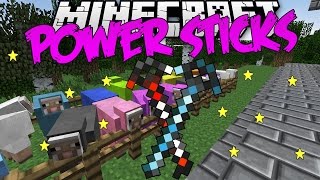 Minecraft Mod  Power Sticks quotEXPLODE PIGSquot  1710 [upl. by Odlabu]