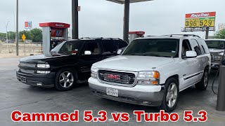 Turbo AWD 53 Yukon Vs Cammed 53 Tahoe Ls cam swap [upl. by Gun]