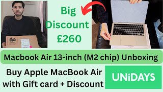 Buy on Discount Apple MacBook Air 13inchM2 chip Student UniDays Gift CardDiscountSave £260 UK [upl. by Annor]