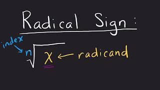 Radical Radicand Index Number [upl. by Yeniar]