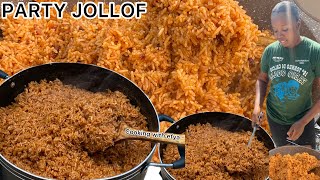 HOW TO COOK GHANA JOLLOF RICE FOR A GET TOGETHER LIKE A PRO  COOKING JOLLOF RICE FOR 30 PEOPLE [upl. by Heymann]