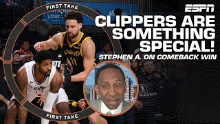 CLIPPERS COMEBACK 👏 Stephen A praises LA for thrilling win over Warriors  First Take [upl. by Adnuhser]