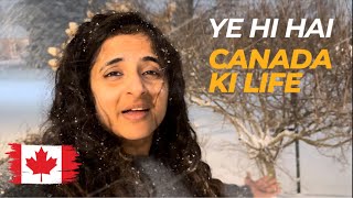 Season ka Pehla Snow Storm  Got Stuck on the Highway for 2 hours  Canada Family Vlogs [upl. by Jocko54]