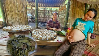 Banana Cake Making Process Single mother brings cake to visit old lady and son [upl. by Erapsag876]