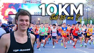 Courir un 10km en moins de 35 min 3’30 au km 10km de Barcelone le 31 décembre [upl. by Epoillac448]