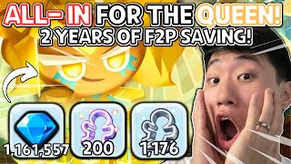 ALLIN 1 MILLION F2P Crystals for GOLDEN CHEESE Viewer Gacha  Cookie Run Kingdom [upl. by Sucramel80]