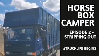 Stripping Out  EP2  Horsebox Camper Conversion [upl. by Sivrat528]