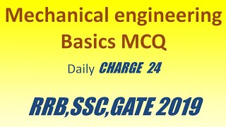 Mechanical engineering Basics MCQ  SSCRRBGATE [upl. by Ibib213]