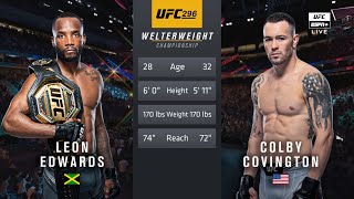 🔴 UFC 296 Leon Edwards vs Colby Covington  Full Fight amp Highlights  Welterweight Title Bout [upl. by Federico]