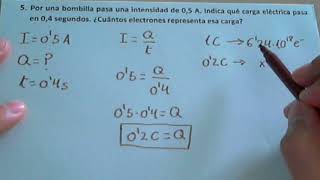 Ejercicios de intensidad y cargas o número de electrones [upl. by Larimore]