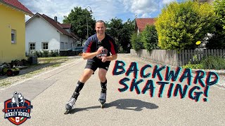 Inline Skating Backward Skating Tutorial [upl. by Allmon562]