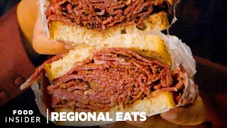 How Traditional Pastrami Is Made In New York City  Regional Eats [upl. by Gisella]